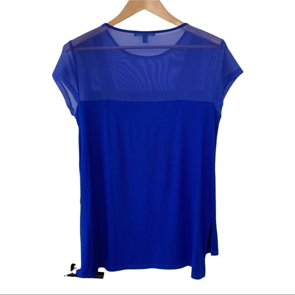 Cable & Gauge Blue Mesh Neck Short Sleeve Tee